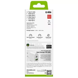 Kabel SBS USB-C - USB-C 2.0 PD 240W 3m Biały - Kable - miniaturka - grafika 2
