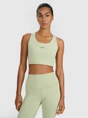 Bielizna sportowa damska - 4F Biustonosz treningowy z niskim wsparciem - zielony L - miniaturka - grafika 1