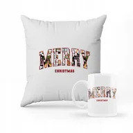 Gadżety dla niej i dla niego - ZESTAW PODUSZKA + KUBEK Merry Christmas + IMIĘ - miniaturka - grafika 1