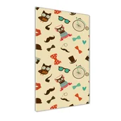 Foto gadżety - Foto obraz na szkle pionowy Sowa rower okulary - miniaturka - grafika 1