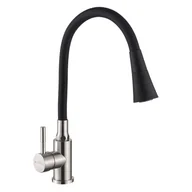 Baterie kuchenne - Bateria kuchenna Invena Felis z elastyczną 2f wylewką, inox / czarny - miniaturka - grafika 1