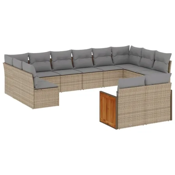 Zestaw mebli ogrodowych modułowych beżowy rattan PE 55 x 62 x 69 cm