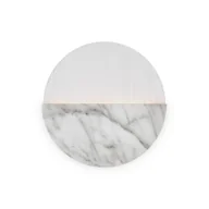 Lampy ścienne - JUPITER kinkiet LED 5W marmur okrągły fi 30cm klosz szkło falowane - miniaturka - grafika 1