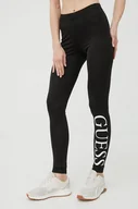 Legginsy - GUESS LEGGINSY DAMSKIE CZARNE Z LOGO KLASYK XS NMA - miniaturka - grafika 1