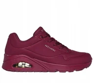 Buty sportowe damskie - Buty damskie Skechers Uno śliwkowe matowe z poduszką amortyzującą roz. 38 - miniaturka - grafika 1