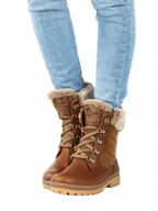 Śniegowce damskie - PANAMA JACK ZIMOWE ŚNIEGOWCE SKÓRZANE Z FUTERKIEM BRĄZOWE 39 JŁA - miniaturka - grafika 1