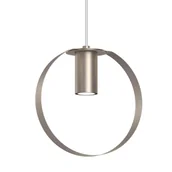 Lampy sufitowe - Lampa okrągła wisząca ORTIGA 5043 Shilo do jadalni platynowa - miniaturka - grafika 1