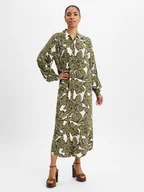 Sukienki - Vila Sukienka damska z bluzką - VIMara Kobiety wiskoza zielony wzorzysty, 34 - miniaturka - grafika 1