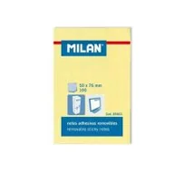Szkolne artykuły papiernicze - MILAN Karteczki samoprzylepne 50x76 mm żółte 100 sztuk - miniaturka - grafika 1