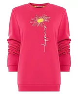 Bluzy damskie - Joe Browns Damska bluza z długim rękawem i okrągłym dekoltem z napisem "Happiness", różowa, 18, magenta, 44 - miniaturka - grafika 1