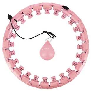 HHW01 HULA HOP PINK Z WYPUSTKAMI I OBCIĄŻNIKIEM HMS - Pozostały sprzęt i akcesoria do ćwiczeń - miniaturka - grafika 1