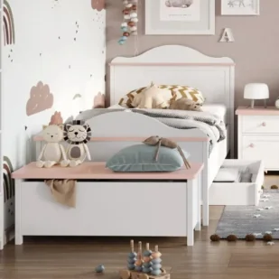 Łóżko Luna 90x200 cm z materacem - Szafy i szafki dla dzieci - miniaturka - grafika 1