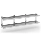 Meble gastronomiczne - B2B Partner Podwójna półka ze stali nierdzewnej wieszana, 1800x300 mm 434109 - miniaturka - grafika 1