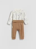 Komplety dla niemowląt - Reserved - Bawełniany komplet Kubuś Puchatek - złamana biel - miniaturka - grafika 1
