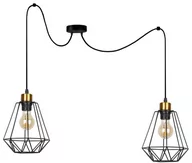 Lampy sufitowe - Candellux Primo P lampa wisząca 2-punktowa czarna/złota 32-00286 - miniaturka - grafika 1