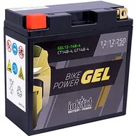 Akumulatory motocyklowe - intAct Bike-Power GEL12-14B-4, CT14B-4, GT14B-4, 12 V, 12 Ah, 250 A (EN), wysokiej jakości akumulator żelowy o 30% więcej mocy rozruchu, bezobsługowy akumulator żelowy - miniaturka - grafika 1