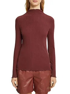 ESPRIT Collection Damska koszulka 102EO1K302, 601/BORDEAUX RED 2, XL - Koszulki i topy damskie - miniaturka - grafika 1