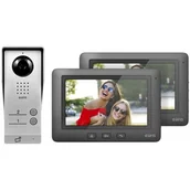 Wideodomofony - Wideodomofon Dwurodzinny z Czytnikiem Kart i Breloków RFID 1 Wejście 7'' - miniaturka - grafika 1