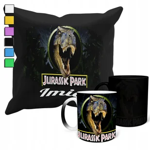 ZESTAW KUBEK MAGICZNY ZMIENIAJĄCY KOLOR + POSZEWKA JURASSIC PARK + IMIĘ - Gadżety dla niej i dla niego - miniaturka - grafika 1