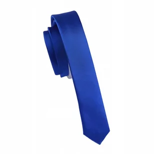 ULTRA SLIM! ŻAKARDOWY Wąski Śledź Krawat Męski Gładki Chabrowy GREG us04 - Krawaty i muchy męskie - miniaturka - grafika 1