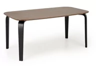 Stoły - Stół drewniany do jadalni PEDRO blat - orzech, nogi - czarne - miniaturka - grafika 1