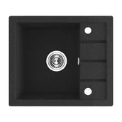 Zlewozmywaki - Laveo Trzynastka - zlewozmywak 1-komorowy z półociekaczem czarny SBP 713T - miniaturka - grafika 1