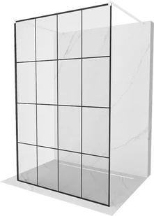 Mexen Kioto ścianka prysznicowa wolnostojąca Walk-in 160 x 200 cm, transparent/czarny wzór 8 mm, biała - 800-160-002-20-77 - Ścianki i drzwi prysznicowe - miniaturka - grafika 1