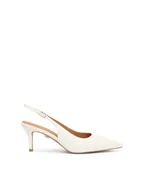 Czółenka - Białe czółenka z odkrytą piętą z Kolekcji Ślubnej - 40 - miniaturka - grafika 1