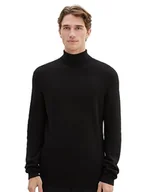 Swetry męskie - TOM TAILOR sweter męski, 2999 - Black, L - miniaturka - grafika 1
