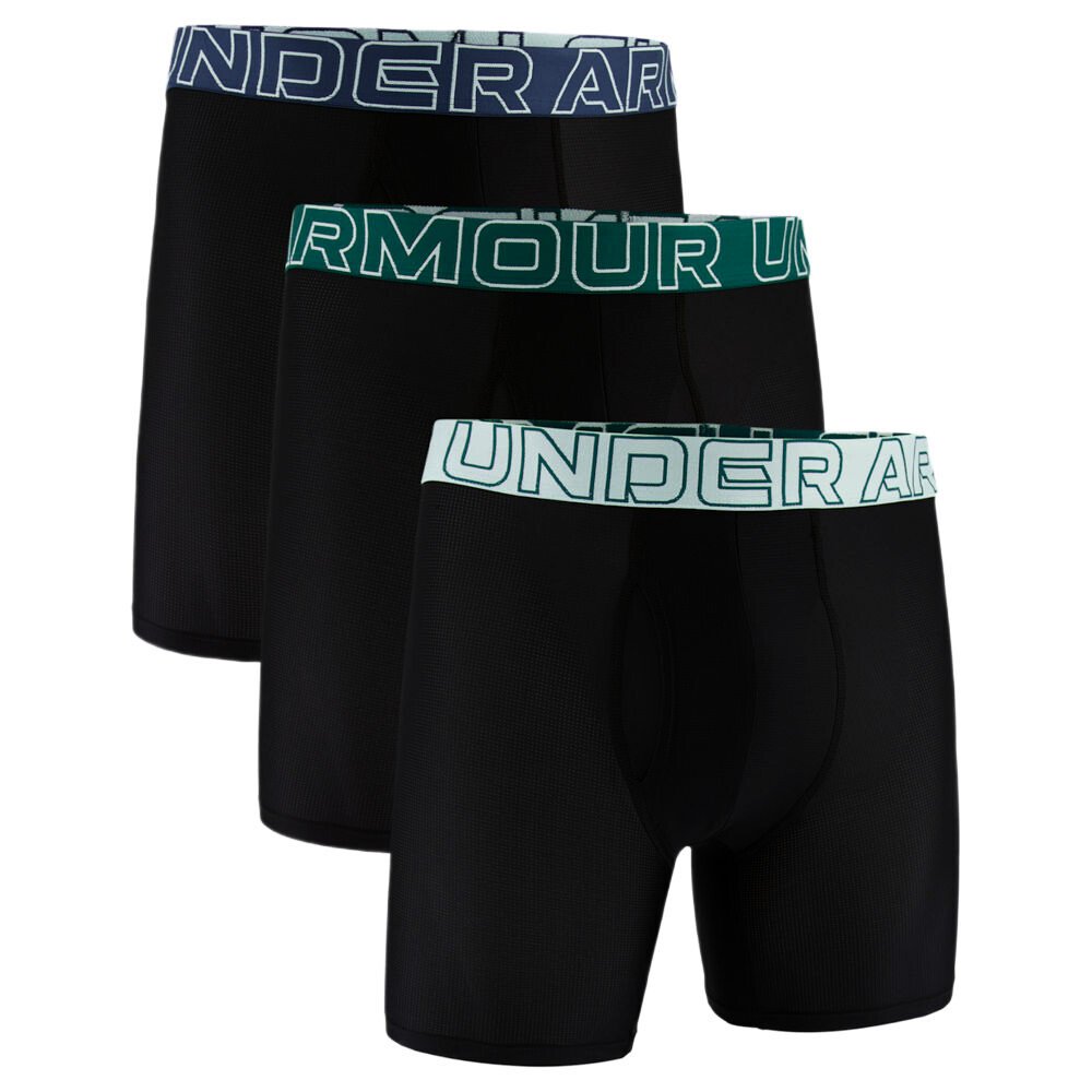 Bokserki męskie Under Armour Performance Tech Mesh - Solid 6in 3Pack Refresh Mint M