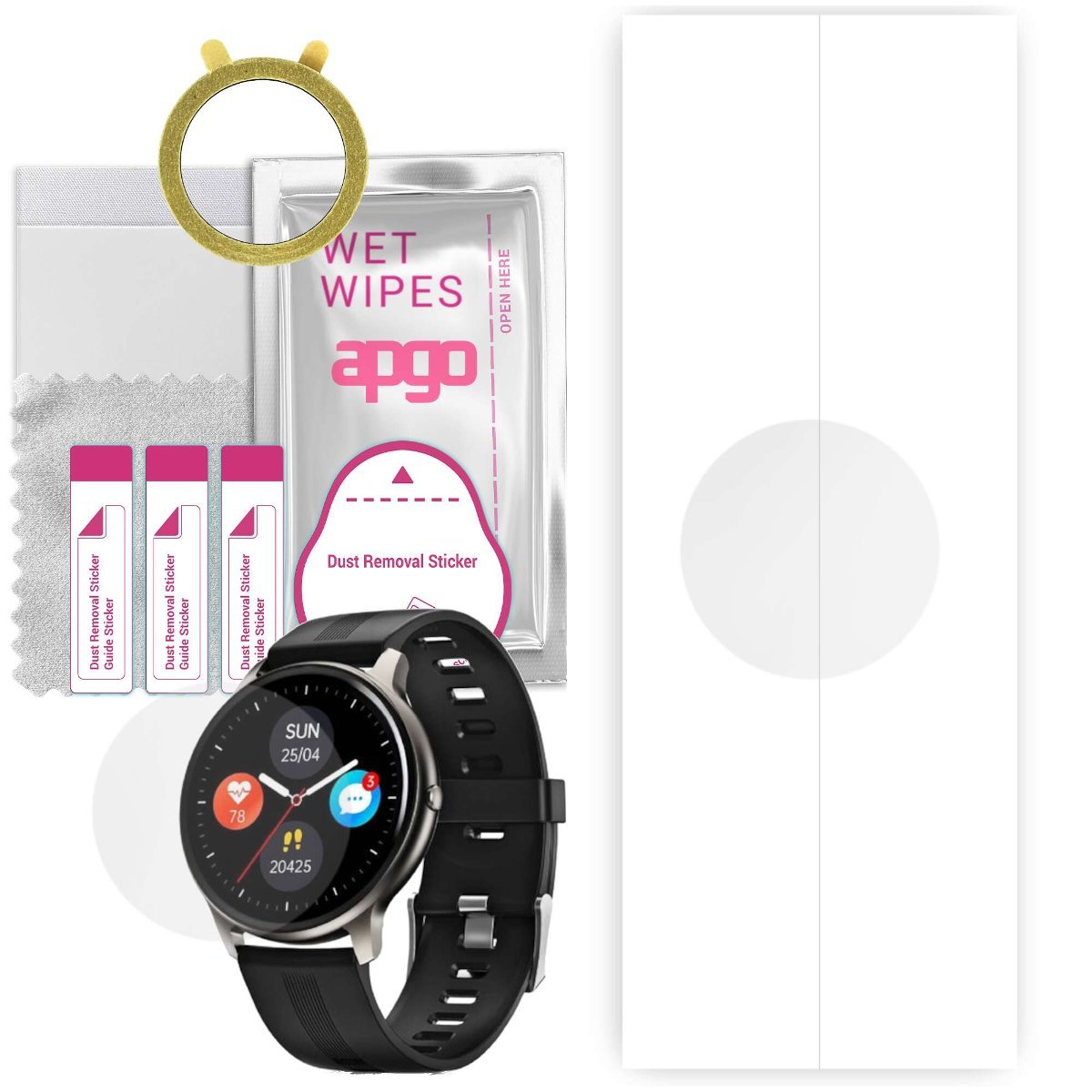 1x Folia hydrożelowa do Niceboy X-fit Watch Pixel - apgo Smartwatch Hydrogel Protection Ochrona na ekran smartwatcha