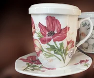 Kubki - KUBEK Botanic Garden z zaparzaczem i pokrywką 300ml - miniaturka - grafika 1
