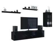 Meblościanki - Meblościanka modułowa czarny połysk T3-H27 - miniaturka - grafika 1