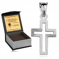 Biżuteria dla dzieci - LŚNIĄCY SREBRNY KRZYŻYK RODOWANY PR. 925 PREZENT DLA CHŁOPCA NA URODZINY - miniaturka - grafika 1