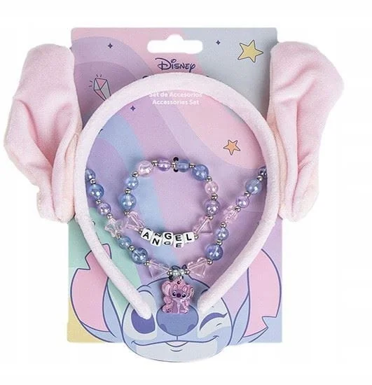 Zestaw akcesoriów 3 szt opaska z uszami do włosów Stitch Angel biżuteria