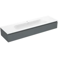 Szafki łazienkowe - Mexen Rivel szafka łazienkowa 160 cm z umywalką Vela, 1 szuflada, ryflowana , grafit mat/biała mat - 91A20-16023-1-BF66-W23M0 - miniaturka - grafika 1