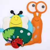 Zabawki sensoryczne - Książeczka Sensoryczna Podróżna, Quiet Book, Montessori - Ślimak/ Jolly Designs - miniaturka - grafika 1