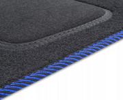 Dywaniki samochodowe - Dywaniki welurowe Standard do Renault Kadjar 2015-2022 - Czarno-niebieska lamówka materiałowa - miniaturka - grafika 1
