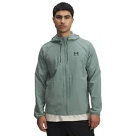 Kurtki męskie - Męska kurtka wiatrówka Under Armour UA Stretch Woven Windbreaker - zielona - miniaturka - grafika 1