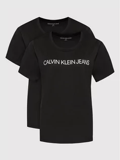 Koszulki i topy damskie - Calvin Klein Jeans Plus Komplet 2 t-shirtów J20J217516 Czarny Slim Fit - grafika 1