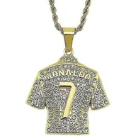 Naszyjniki męskie - Męski naszyjnik z dżerseju, hip hop Ronaldo No. 7 Jersey Naszyjnik -yx - miniaturka - grafika 1