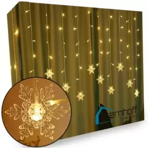 Kurtyna świetla lampki 120LED Płatki Śniegu - Oświetlenie świąteczne - miniaturka - grafika 1