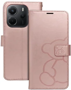 Kabura MEZZO Book do XIAOMI Redmi Note 14 4G GLOBAL - 164,84mm x 78,15mm x 8,16mm teddy bear złoty róż - Etui i futerały do telefonów - miniaturka - grafika 1