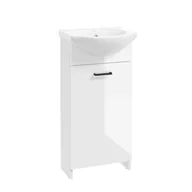 Szafki łazienkowe - Defra Zestaw Szafka 1-Drzwiowa Z Umywalką Twins Biały Połysk 40 Cm - miniaturka - grafika 1
