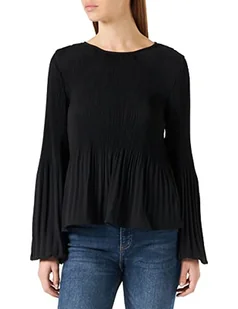 ONLY Onlmulan Ls Plisse Top WVN bluzka damska, czarny, L - Bluzki damskie - miniaturka - grafika 1