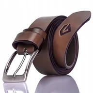 Paski - Męski Pasek Do Spodni Srebrna Klamra Klasyczna - miniaturka - grafika 1