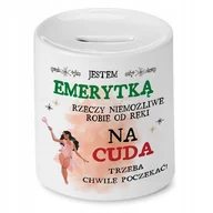 Skarbonki - Skarbonka Dla Emerytki na Urodziny na Prezent z Nadrukiem ze Zdjęciem - miniaturka - grafika 1