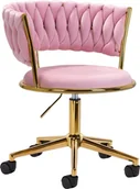 Krzesła - Activeshop 4Rico krzesło obrotowe QS-GW01G aksamit różowe - miniaturka - grafika 1