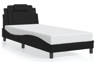 Nowoczesne czarne łóżko z oświetleniem LED 90x200 S7-D87 - Łóżka - miniaturka - grafika 1