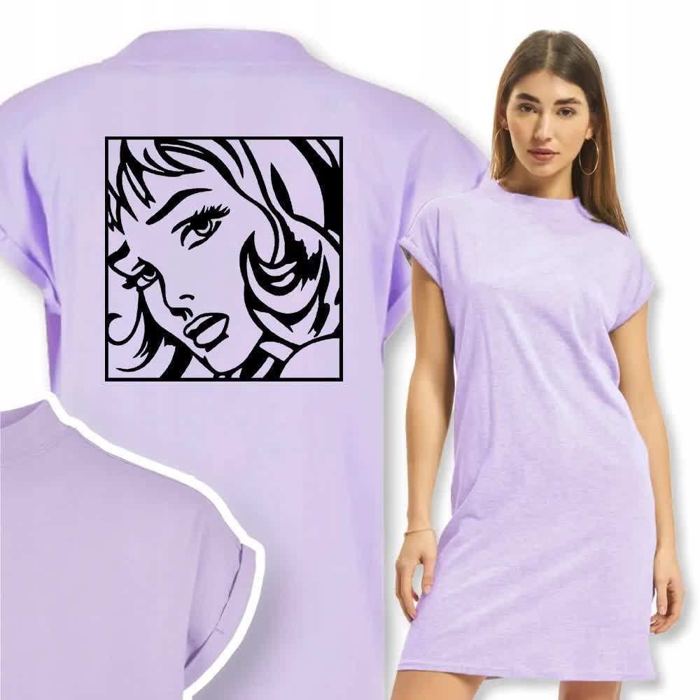 Wygodna Koszula Nocna Fioletowy WOMEN Wzory - M